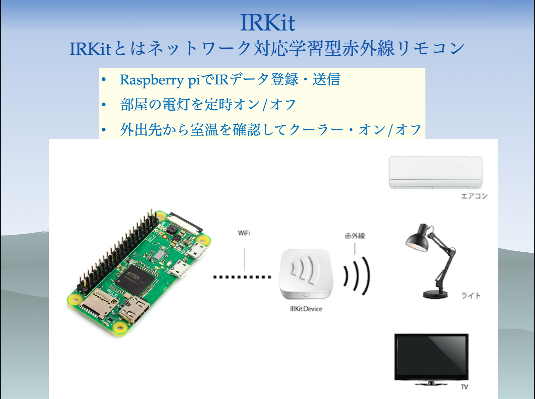 IRKitをRaspberry piで操作